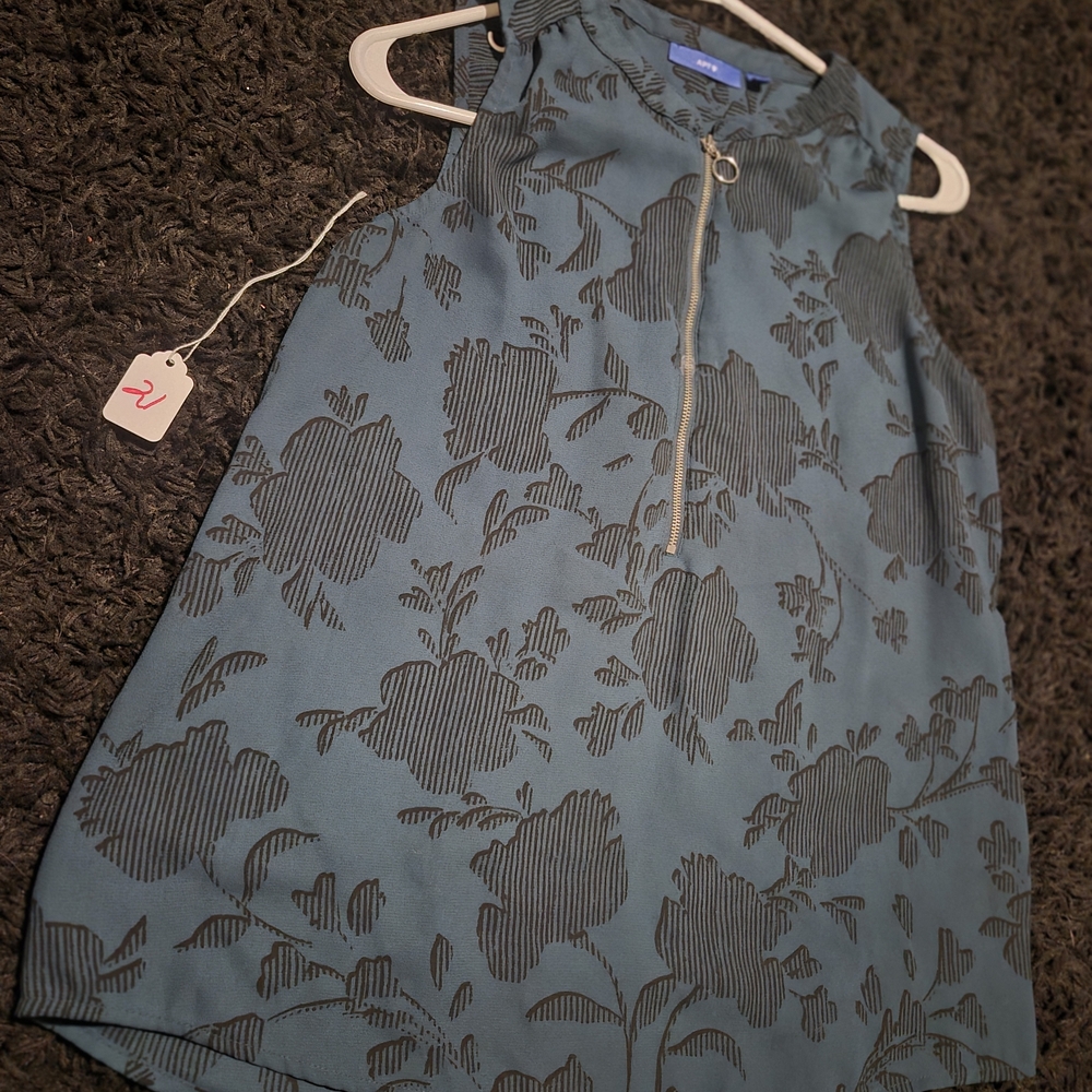 Blue Floral Zip-Front Girls' Dress